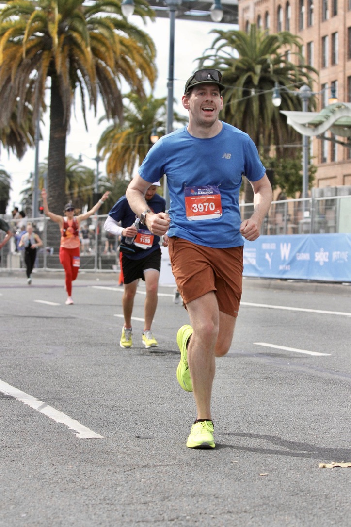 Me finishing the SF marathon in 2023